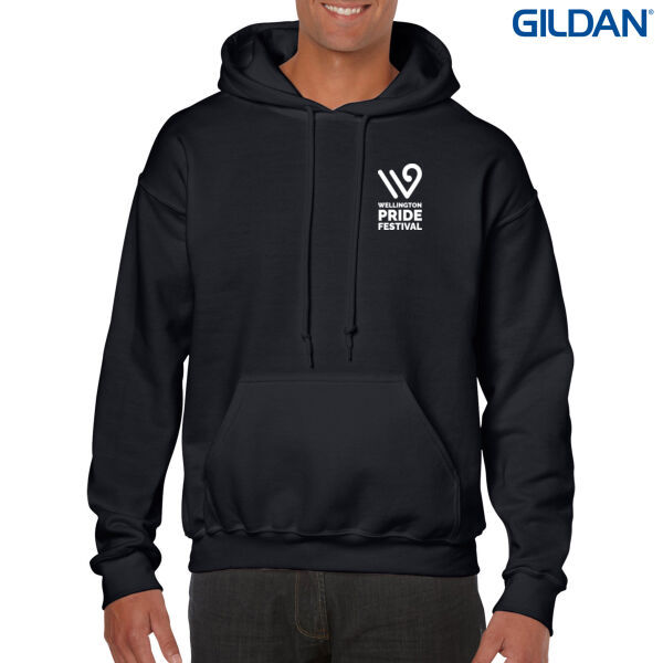 Wellington Pride Festival White Logo [Gildan Heavy Blend Adult Hooded Sweatshirt] Thumbnail