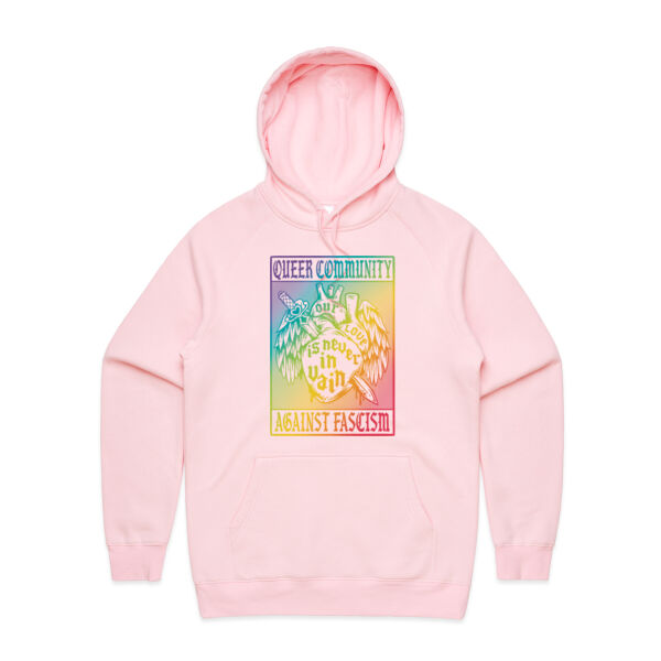 Our Love is Never in Vain - Spray Rainbow Hoodie [AS Colour Mens Supply Hood] Thumbnail