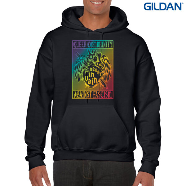 Our Love is Never in Vain - Spray Rainbow Hoodie [Gildan Heavy Blend Adult Hooded Sweatshirt] Thumbnail