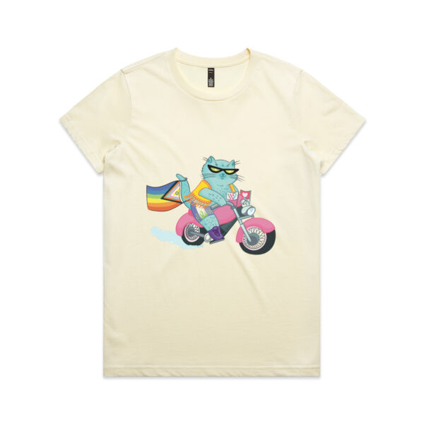 Biker Cat [AS Colour Womens Maple Tee] Thumbnail