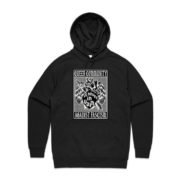 Our Love is Never in Vain - Black & White [AS Colour Mens Supply Hood] Thumbnail